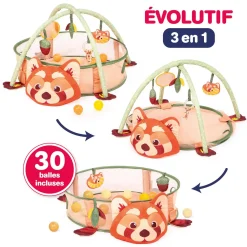 Ludi Tapis et Aire de Jeu Panda Roux Multicolore