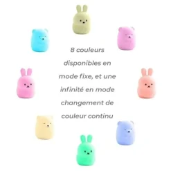 Maïka                    Veilleuse silicone lapin    Blanc