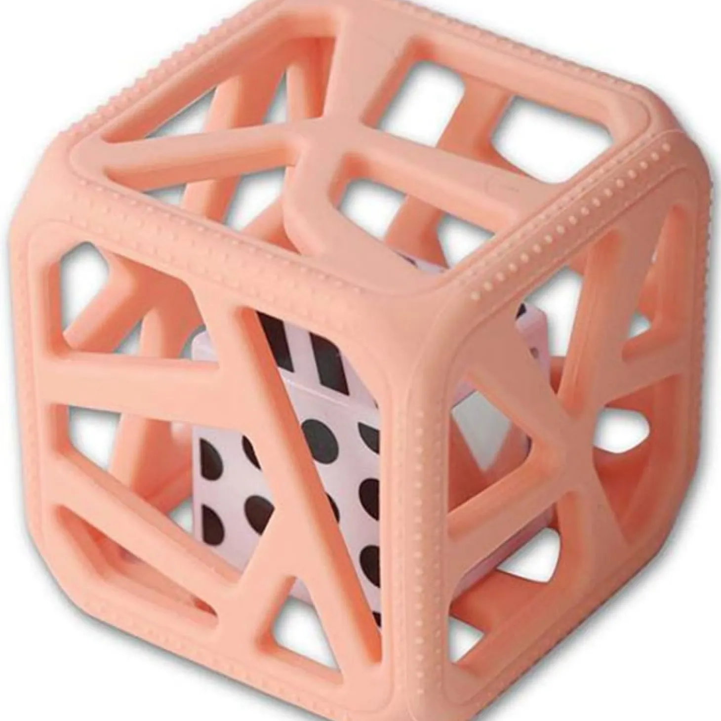 Malarkey kids Hochet cube de dentition Rose Pêche