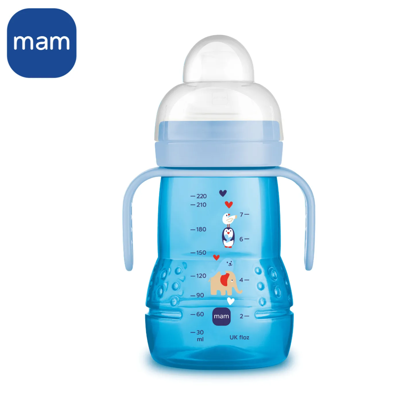 MAM BABY Biberon de transition Bleu 220 ml