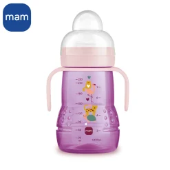 MAM BABY Biberon de transition Rose 220 ml