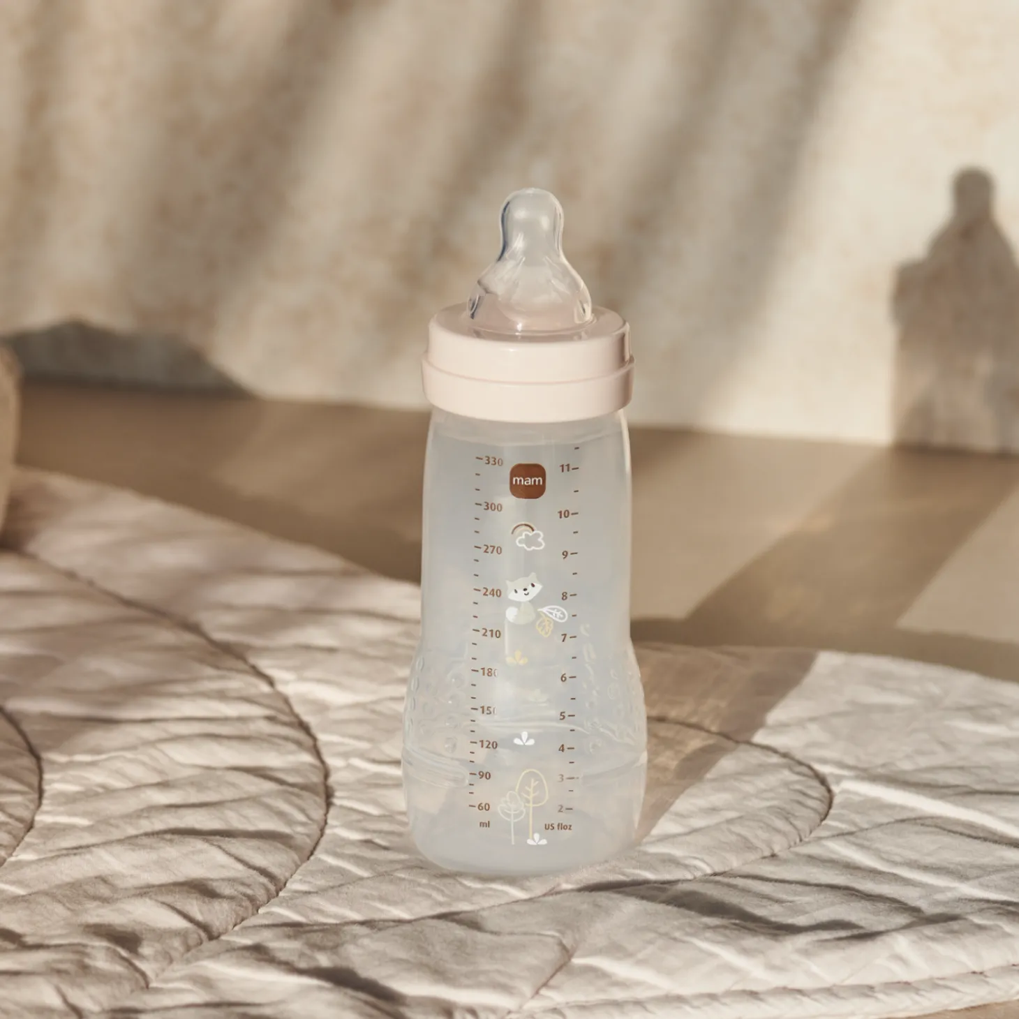 MAM BABY Biberon Easy Active Décoré Tétine Débit X Sable 330 ml