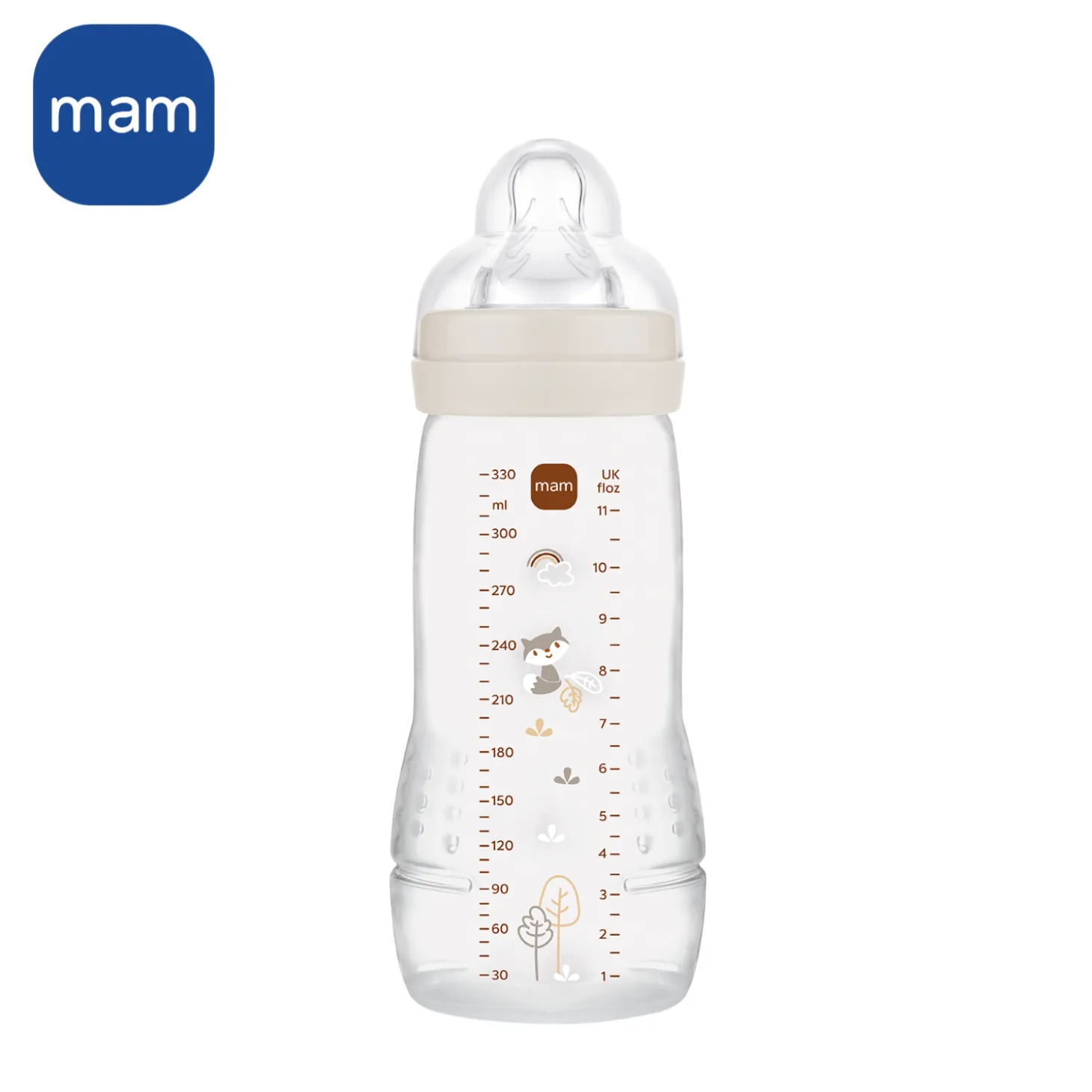 MAM BABY Biberon Easy Active Décoré Tétine Débit X Sable 330 ml