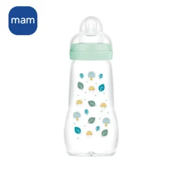 MAM BABY Biberon verre Bleu 260 ml