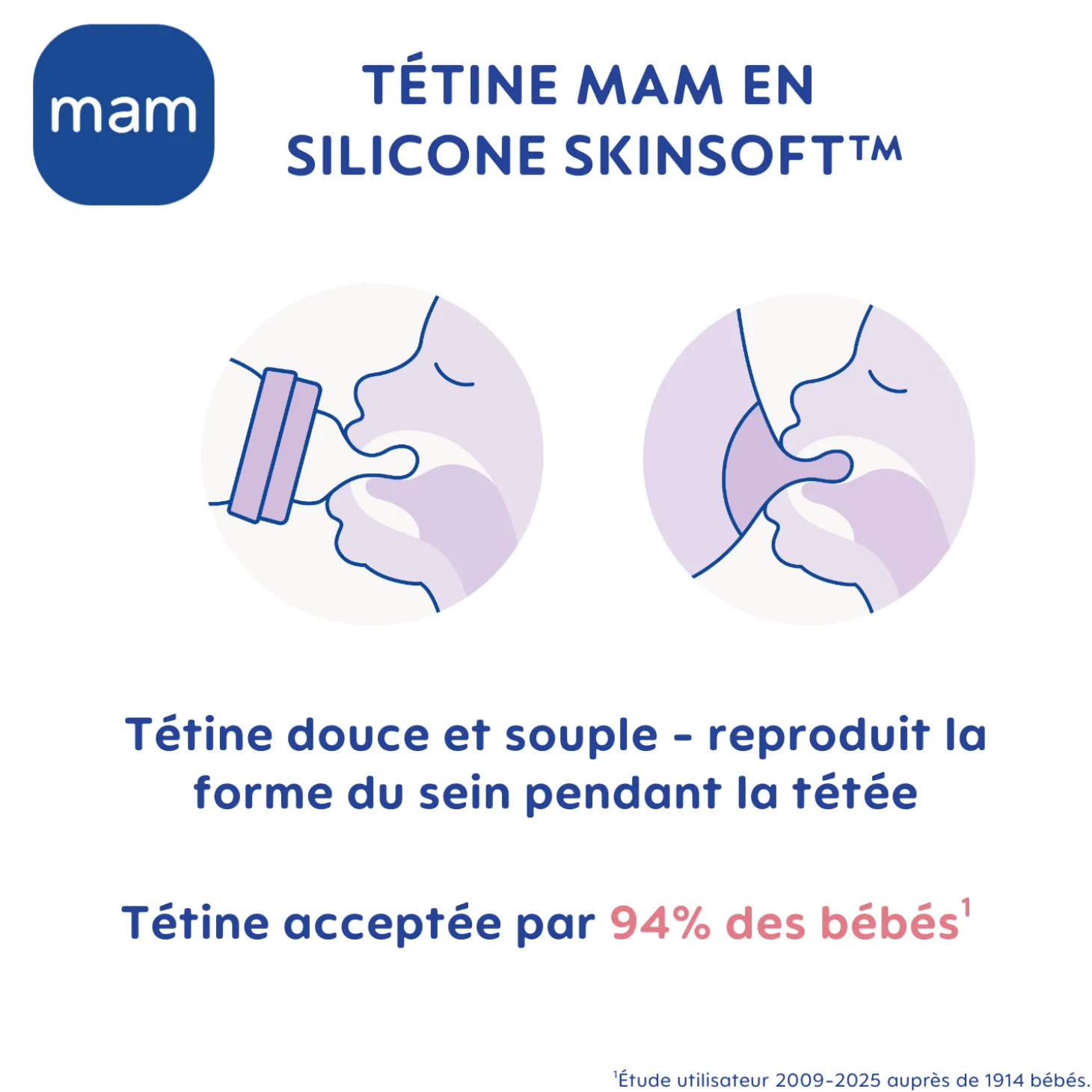 MAM BABY Biberon verre Bleu 170 ml