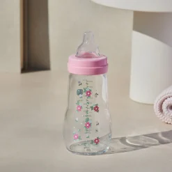 MAM BABY Biberon verre Rose 260 ml