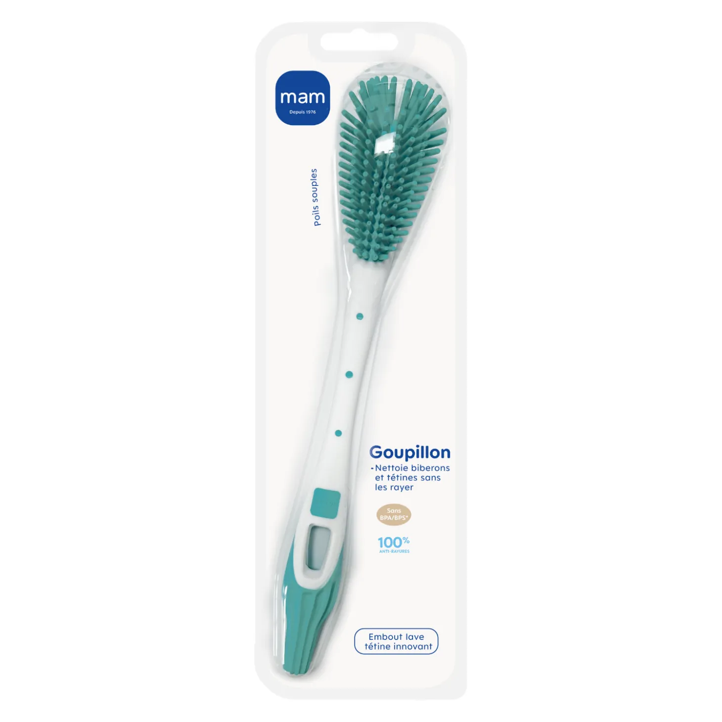 MAM BABY Goupillon 2 en 1 biberon & tétine Panaché
