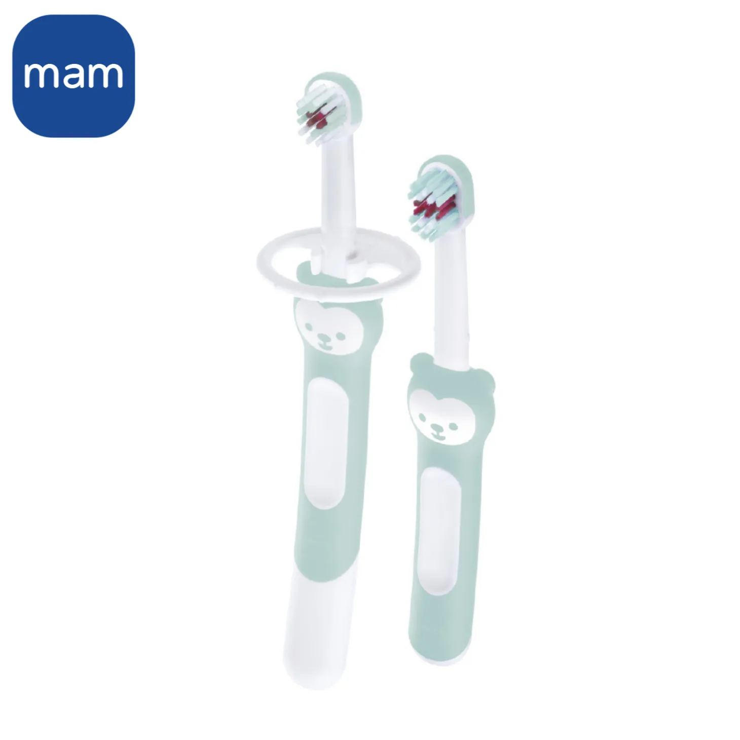 MAM BABY Lot de 2 Kits d'apprentissage brosses à dents Panaché 5 mois+