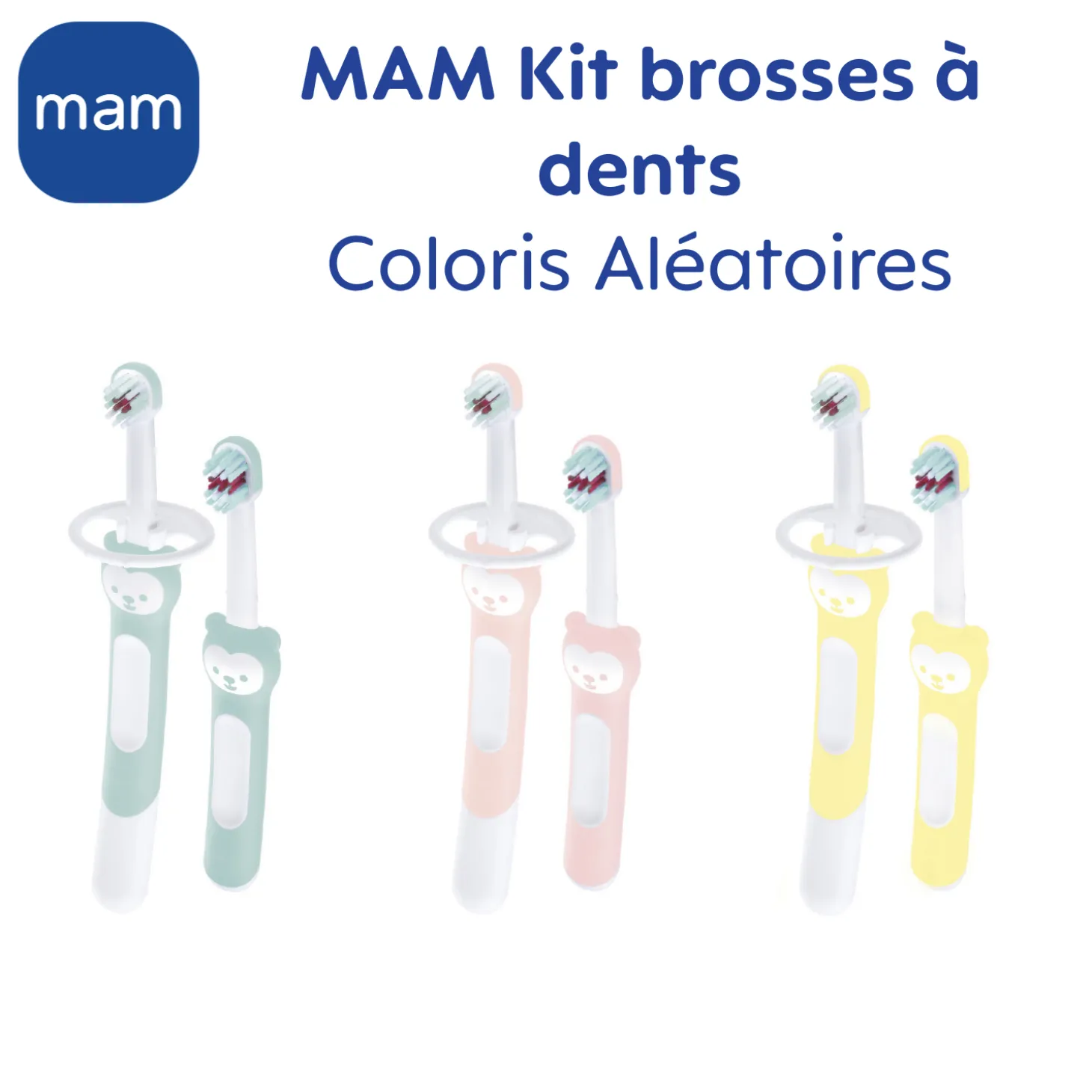 MAM BABY Lot de 2 Kits d'apprentissage brosses à dents Panaché 5 mois+