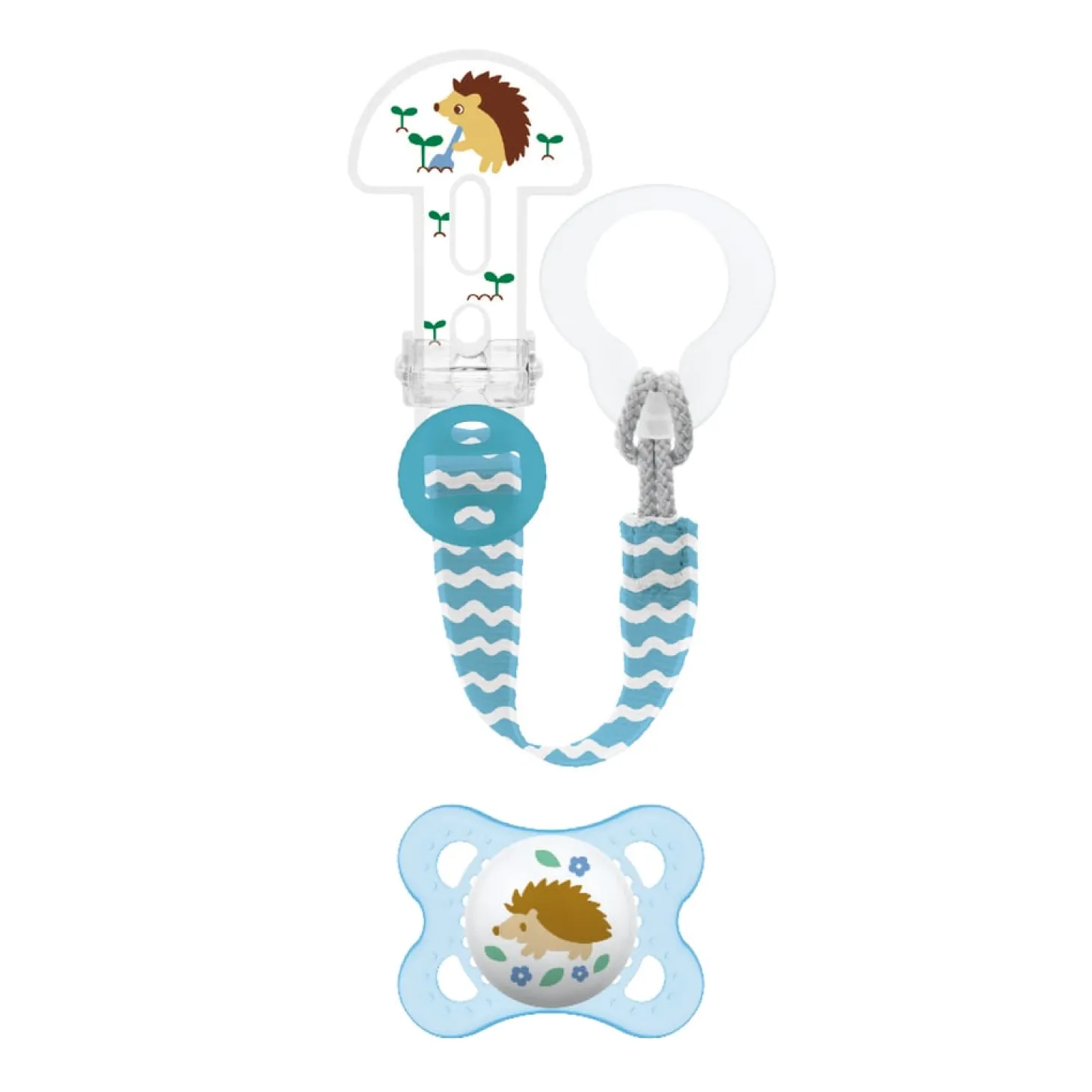 MAM BABY Sucette + attache-sucette Panaché 0-6 mois