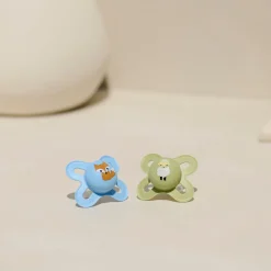 MAM BABY                    2 sucettes en silicone + boîte de stérilisation    Panaché            0-2 mois