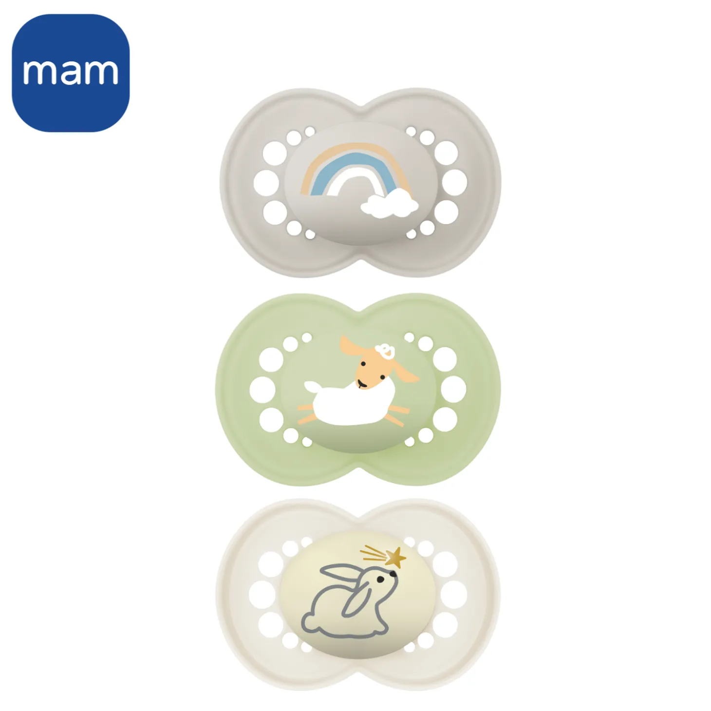 MAM BABY 3 sucettes Original Beige 18 mois+