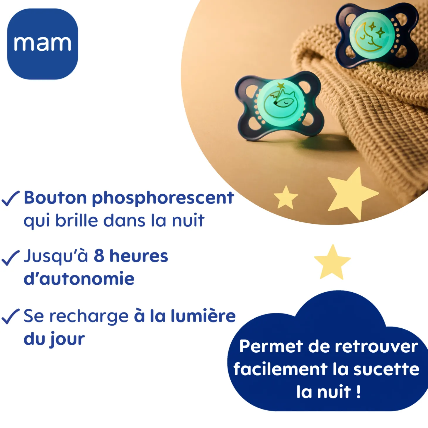 MAM BABY 3 sucettes Original Bleu 18 mois +