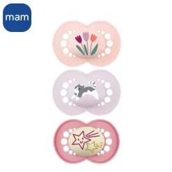 MAM BABY 3 sucettes Original Rose 18 mois +