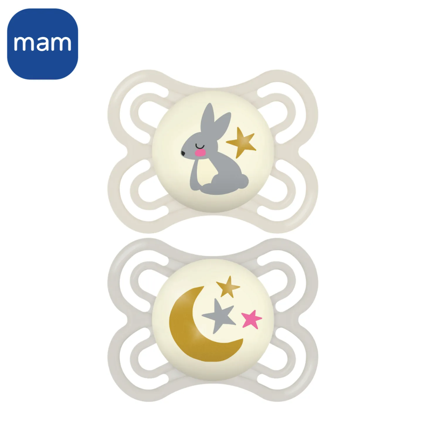 MAM BABY 2 sucettes Perfect nuit Panaché