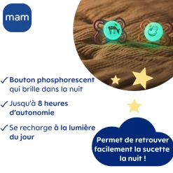 MAM BABY                    2 sucettes Perfect nuit    Animaux            18 mois+