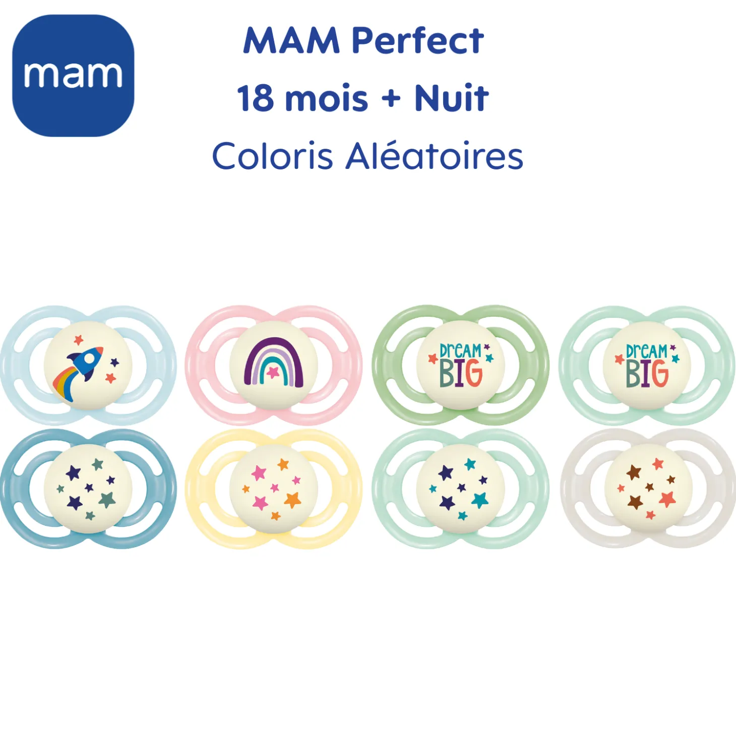 MAM BABY 2 sucettes Perfect nuit Tendance 18 mois+
