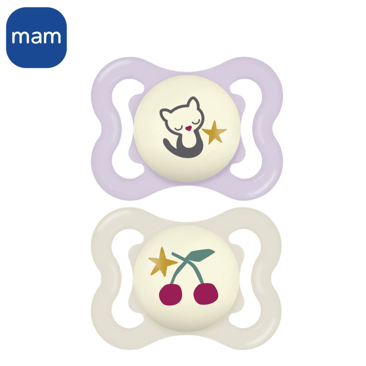 MAM BABY 2 sucettes Supreme nuit Panaché