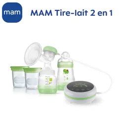 MAM BABY                    Tire-lait 2 en 1 manuel & électrique    Vert