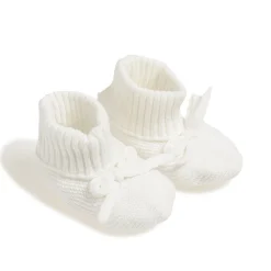Marèse                    Chaussons Tricot Flour    Ecru
