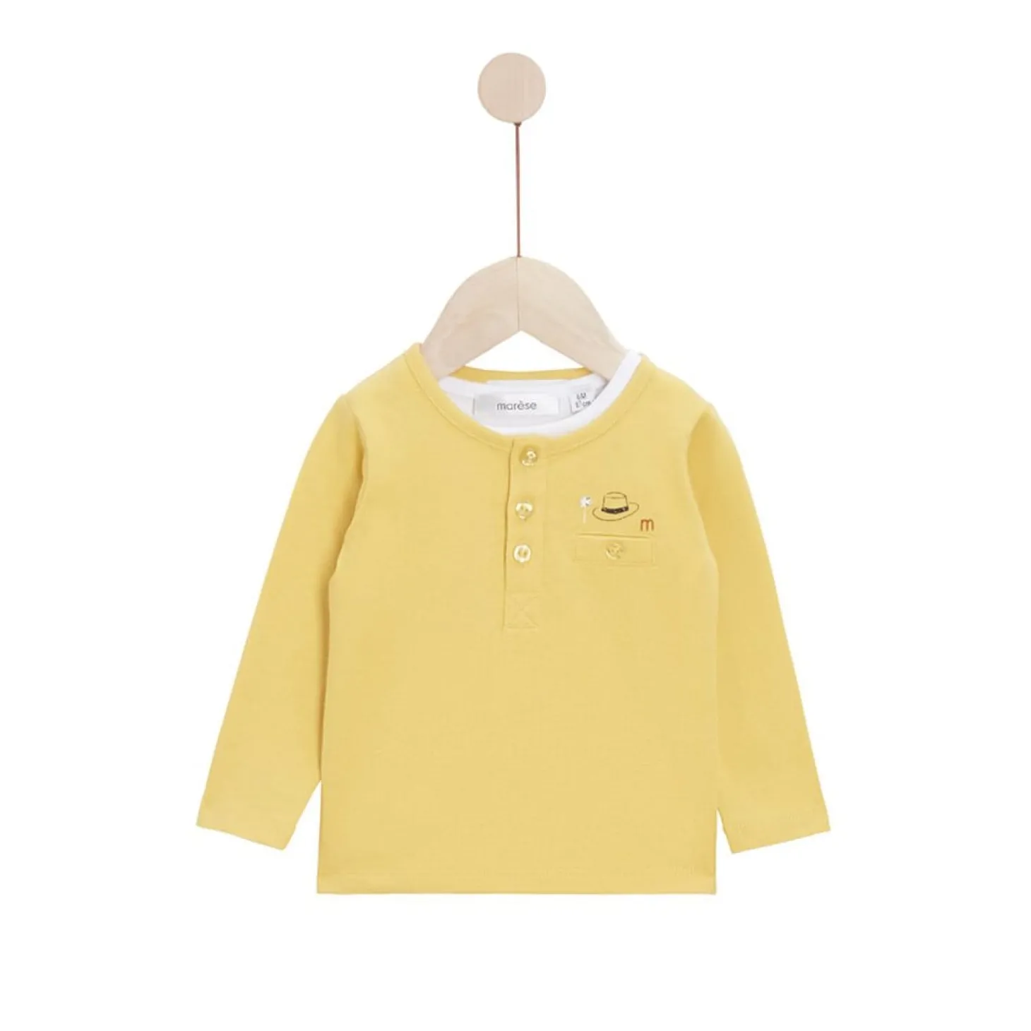Marèse Ensemble T-shirt manches longues avec débardeur Escapade au soleil Jaune 24 mois