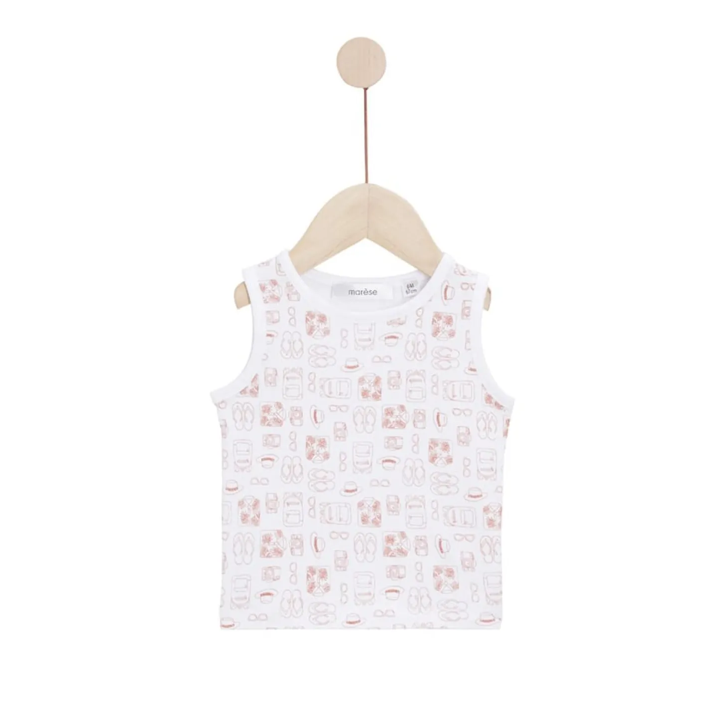 Marèse Ensemble T-shirt manches longues avec débardeur Escapade au soleil Jaune 24 mois