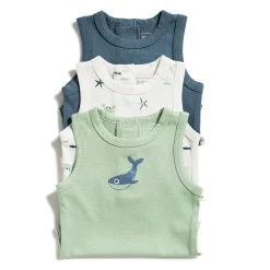 Marèse Lot de 3 Bodies Manche Sweet Whale Sun of Summer Ecru