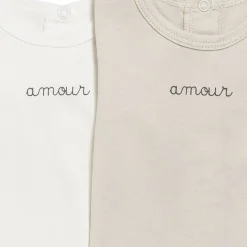 Marèse                    Lot de 2 Teeshirts ML    Beige sarrazin