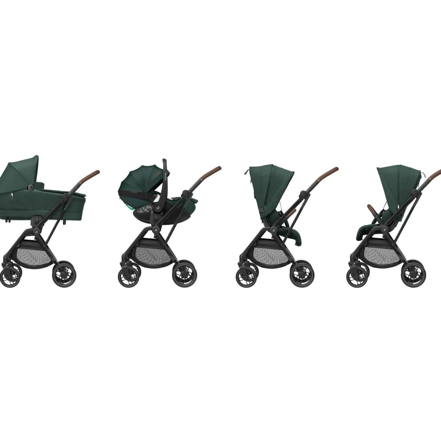 Maxi Cosi Poussette Leona 2 Twillic Green Frame / Brown Leather
