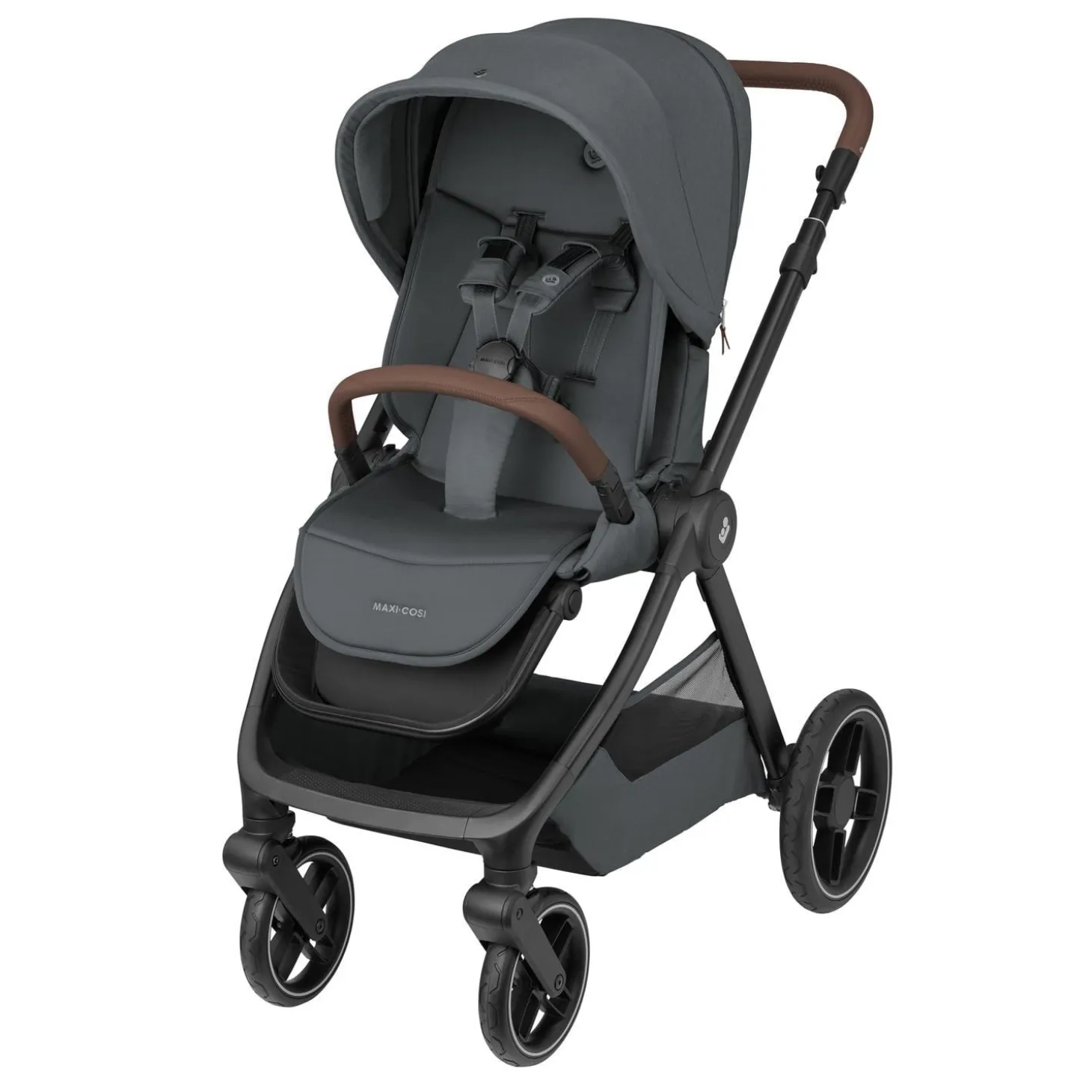 Maxi Cosi Poussette Oxford Twillic Graphite Dark Frame/Brown Leather