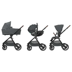 Maxi Cosi Poussette Oxford Twillic Graphite Dark Frame/Brown Leather