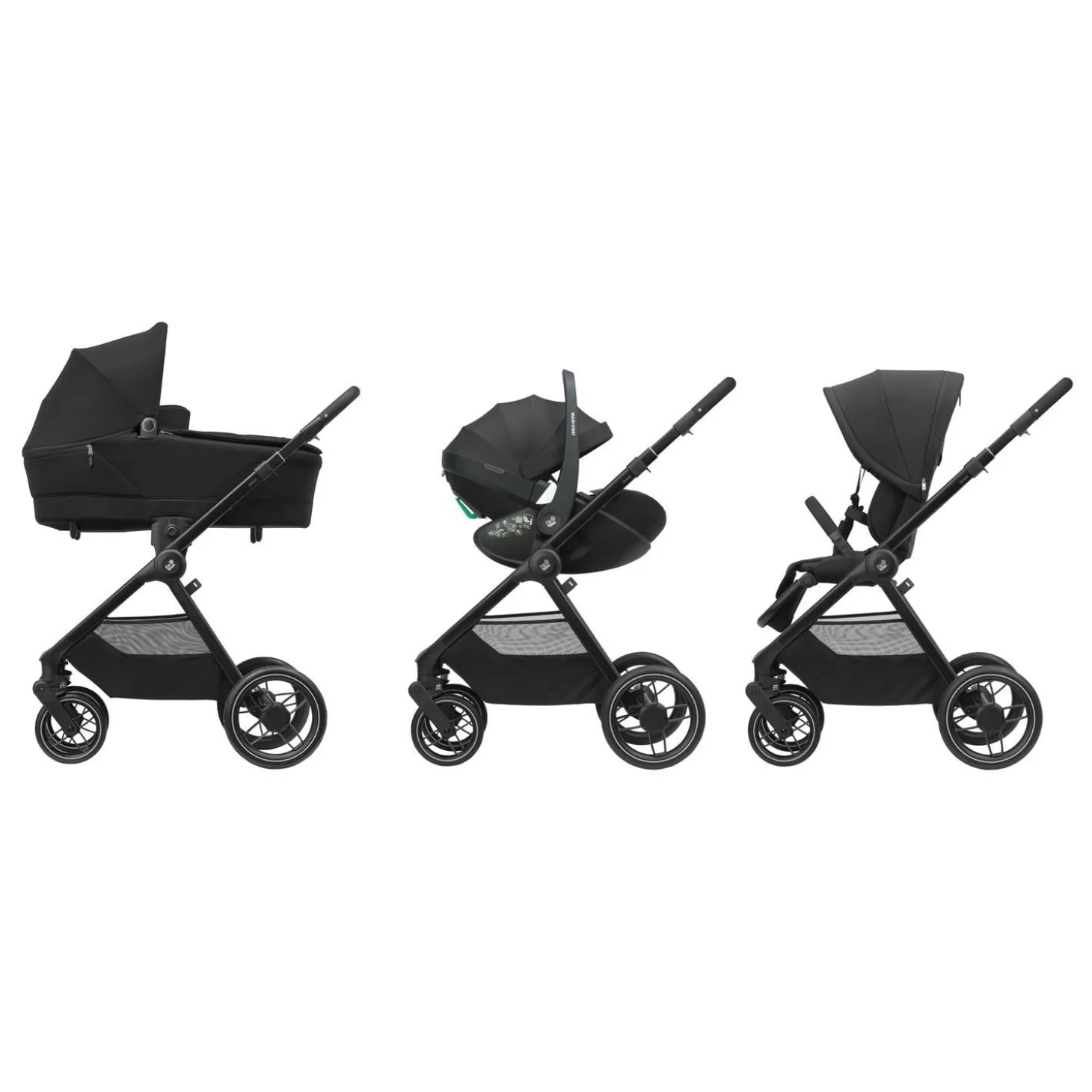 Maxi Cosi Poussette Oxford Twillic Black Dark Frame + Leather