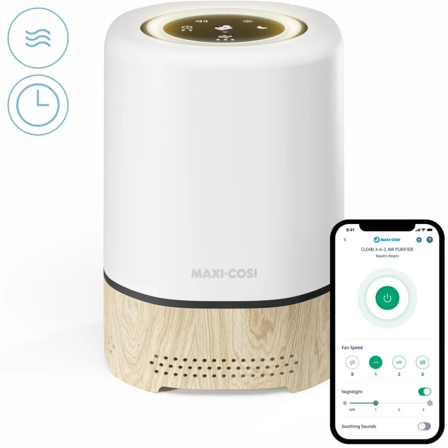 Maxi Cosi Purificateur d'air 3 en 1 Clean Blanc