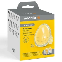 Medela Lot de 2 Téterelles Freestyle Hands Free Transparent Et Jaune 21 mm