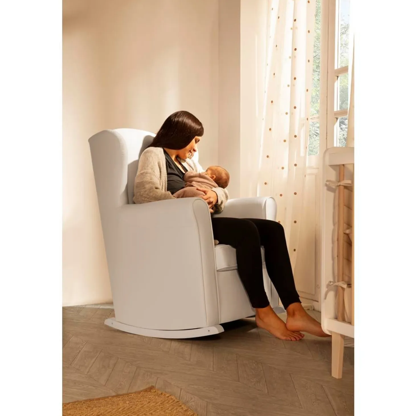 Micuna Fauteil d'Allaitement Nanny Blanc Boucle Blanc
