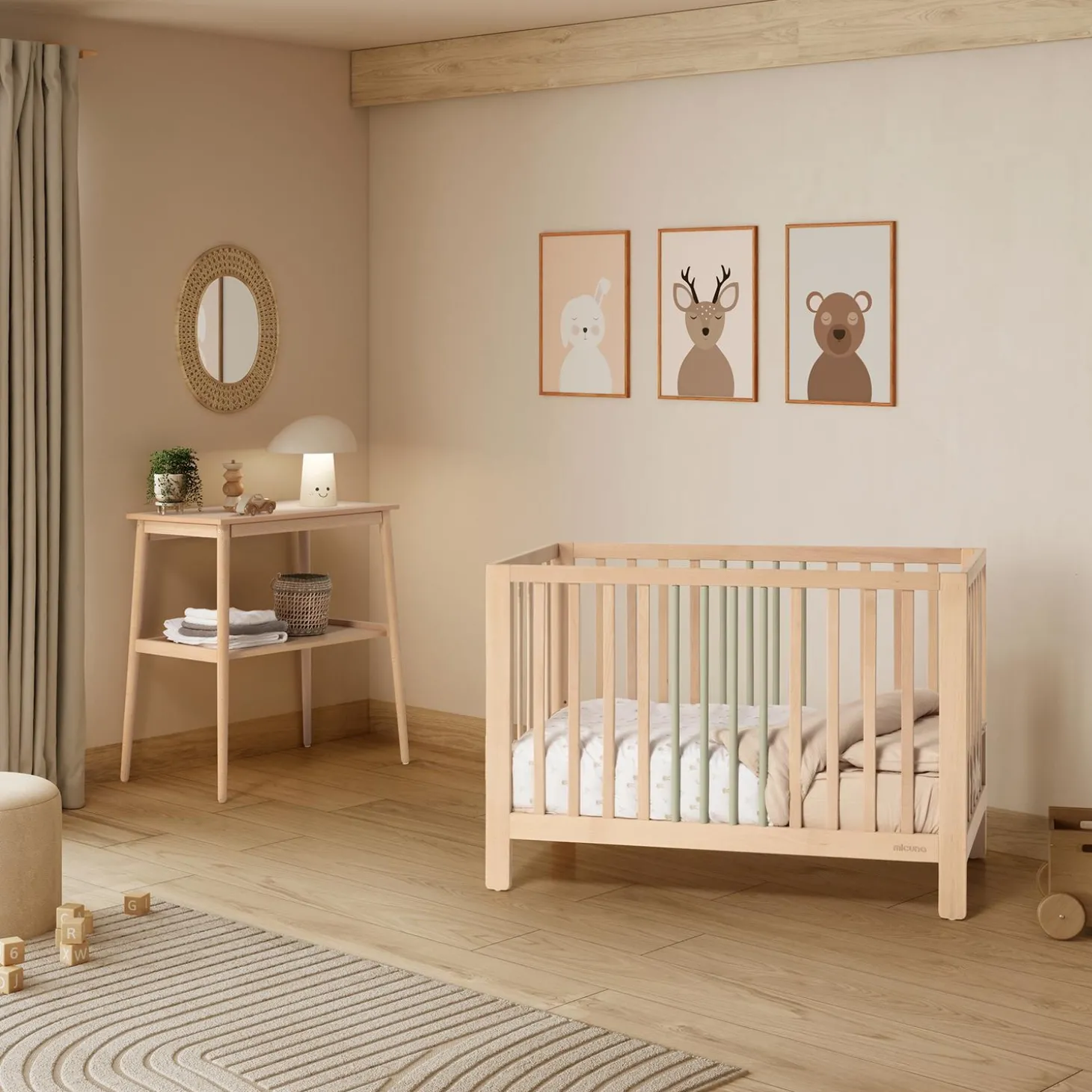 Micuna Lit Bébé Nayra Menthe Wood 60x120 cm