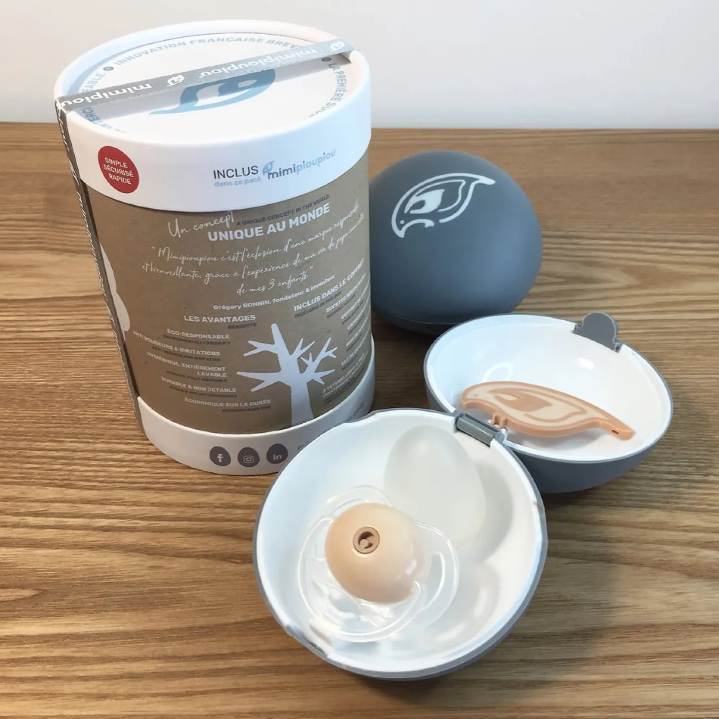 Mimipioupiou Coffret sucette réutilisable avec accessoires Framboise acidulée