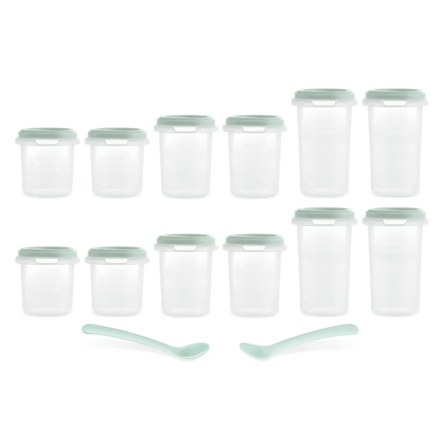 Miniland 12 pots de conservations multi-tailles Vert