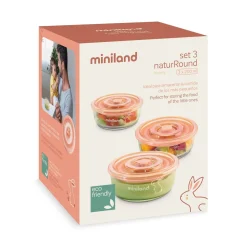 Miniland                    Set de 3 pots de conservation en verre bunny    Blanc