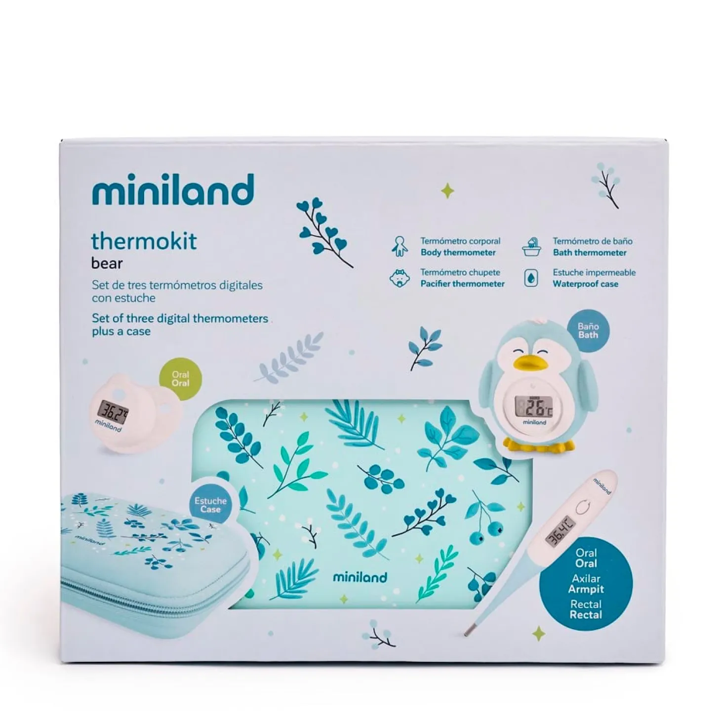 Miniland Trousse de 3 Thermomètres Ours