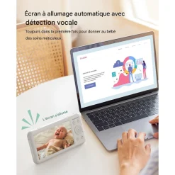 Momcozy Baby Monitor vidéo Blanc 5 pouces