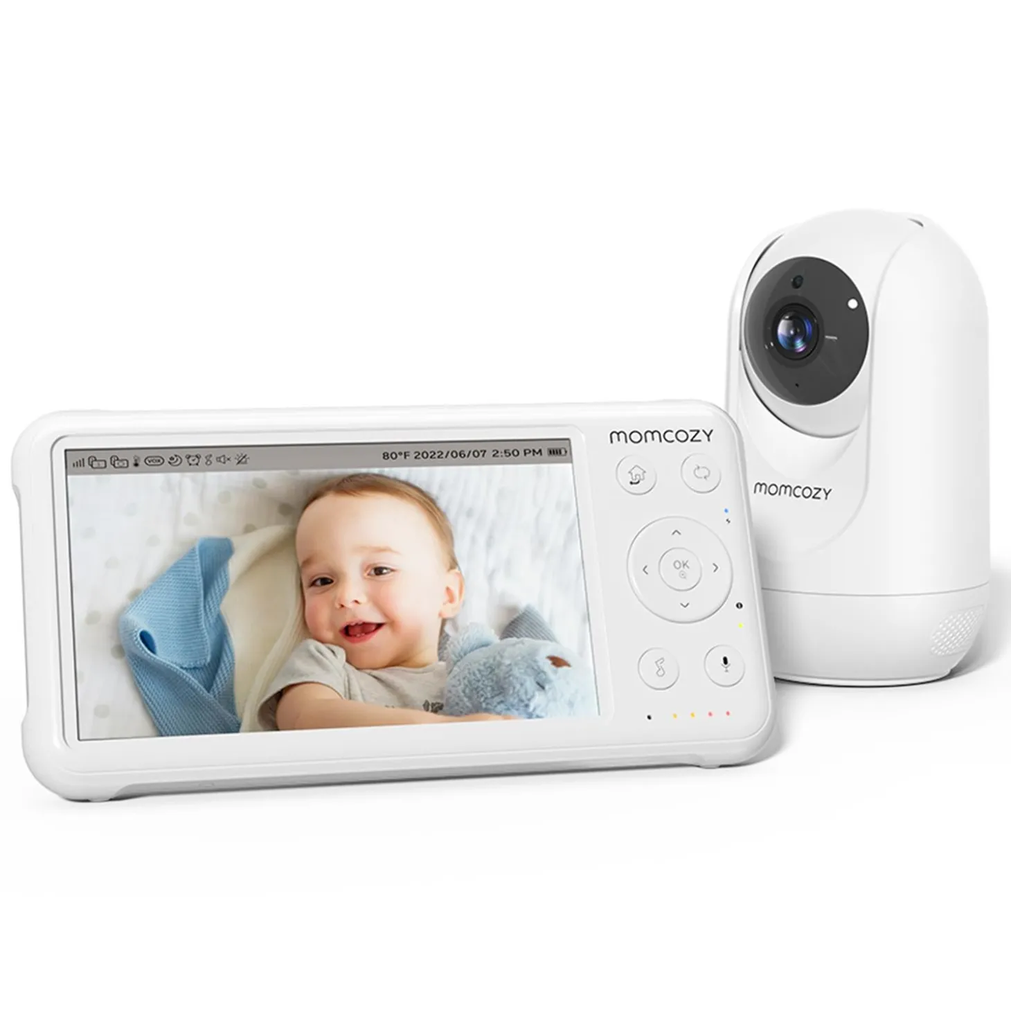 Momcozy Baby Monitor vidéo Blanc 5 pouces