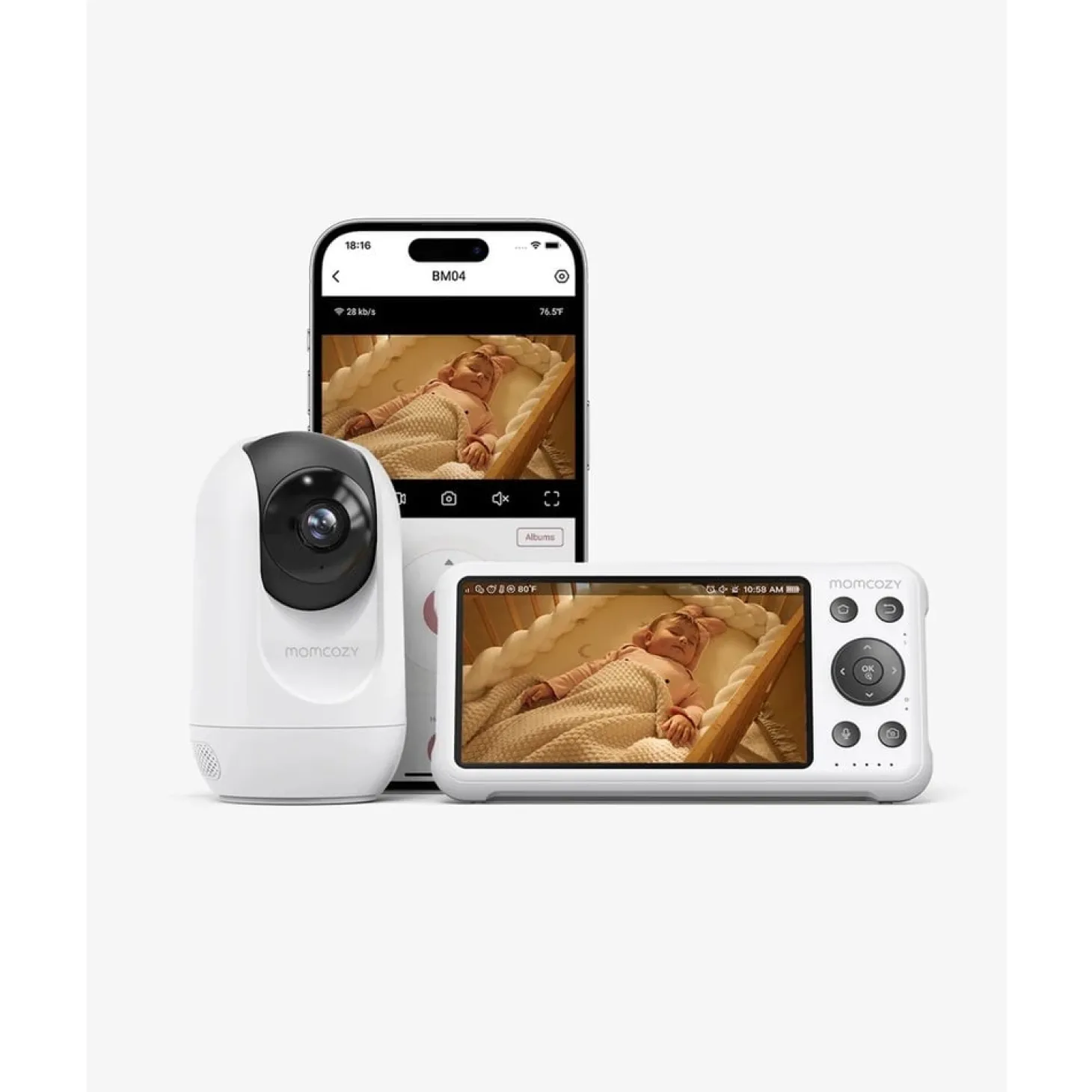 Momcozy Babyphone Vidéo BM04 blanc