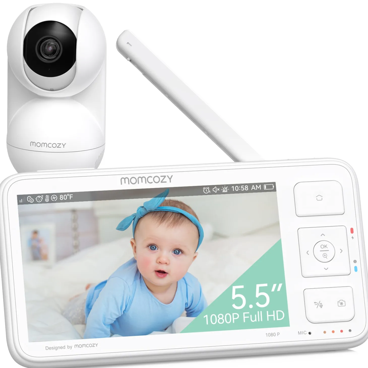Momcozy Babyphone Vidéo BM03 blanc