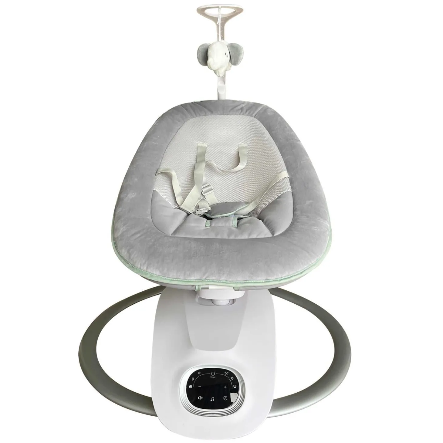 Momcozy Balancelle électrique pour Bébé à mouvement 3D Blanc Gris