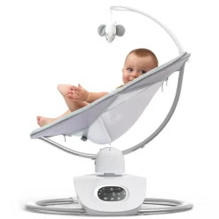 Momcozy Balancelle électrique pour Bébé à mouvement 3D Blanc Gris