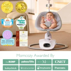 Momcozy Balancelle électrique pour Bébé à mouvement 3D Blanc Gris
