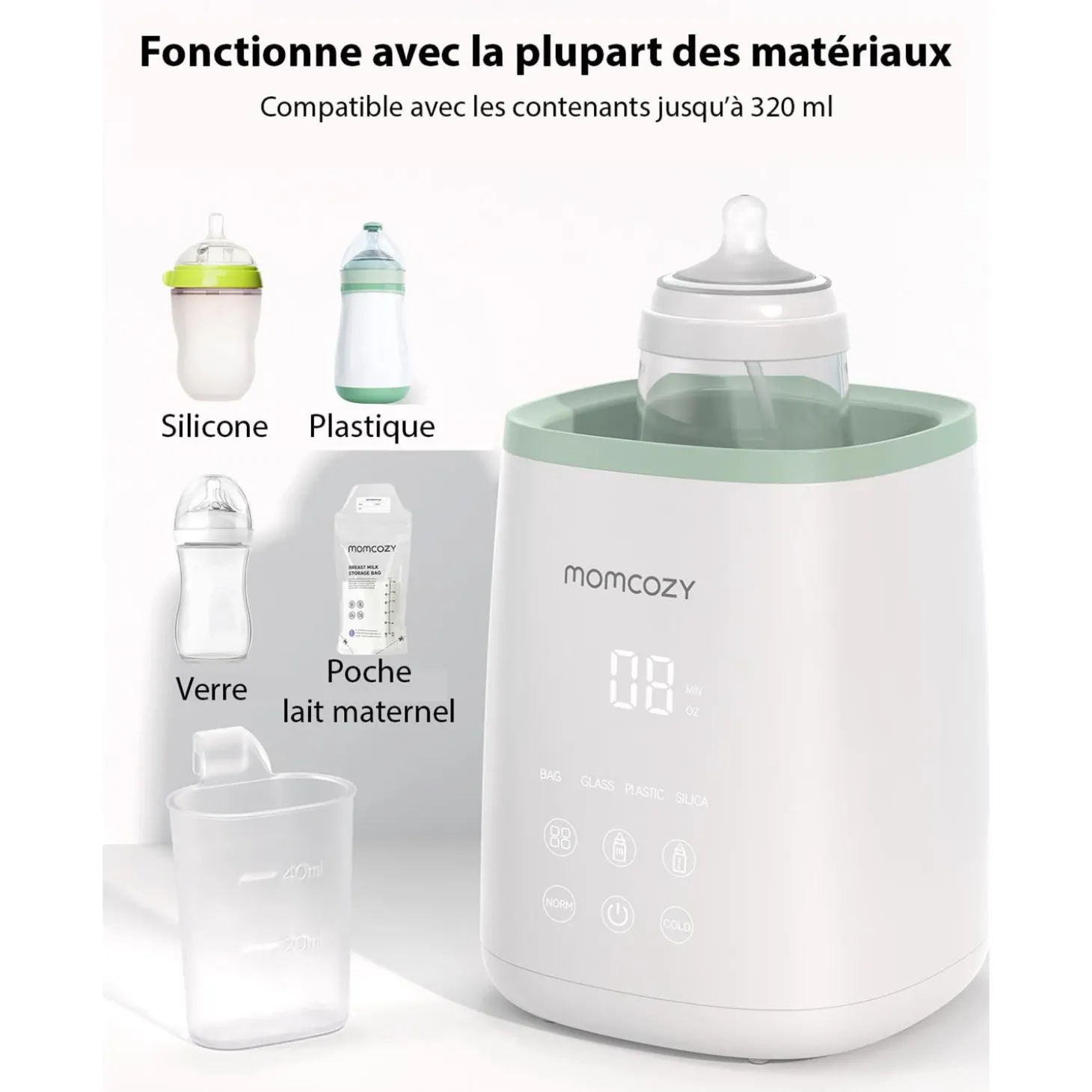 Momcozy Chauffe-biberon Blanc