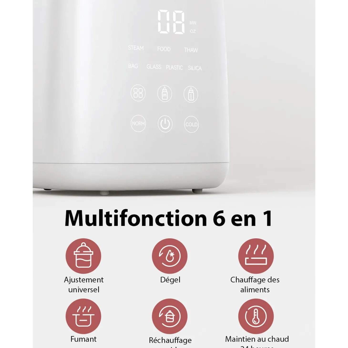 Momcozy Chauffe-biberon Blanc