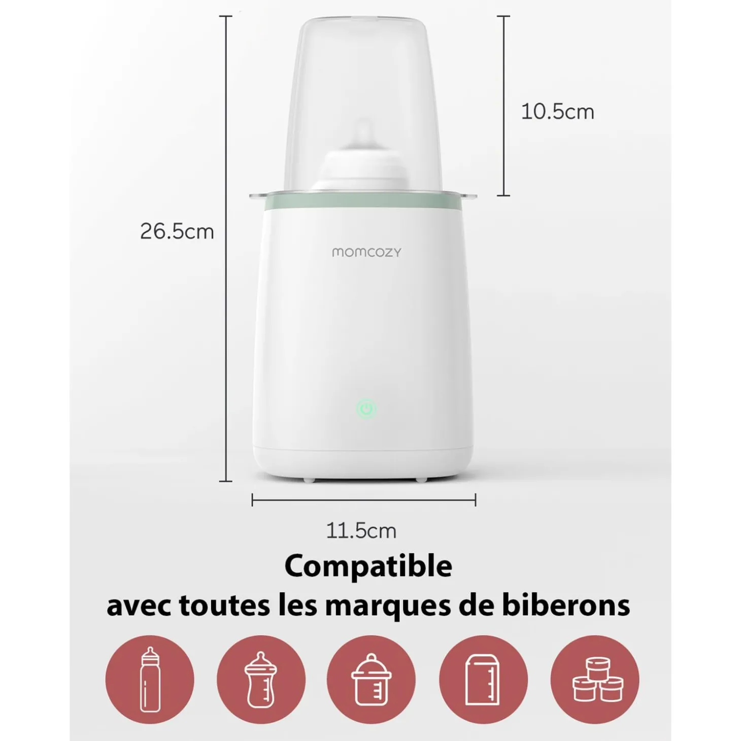 Momcozy Chauffe-biberon Blanc